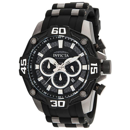 Invicta Men's Chronograph Watch - Pro Diver Quartz Black and Silver Dial | 33841 ,