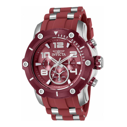 Invicta Men's Chronograph Watch - Pro Diver Quartz Red Dial Two Tone Strap | 40807 ,