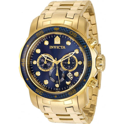 Invicta Men's Chronograph Watch - Pro Diver Quartz Yellow Gold Steel Bracelet | 35397 ,
