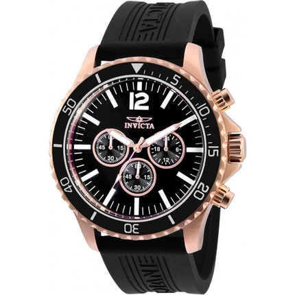 Invicta Men's Chronograph Watch - Pro Diver Rose Gold Tone Case Black Strap | 32510 ,