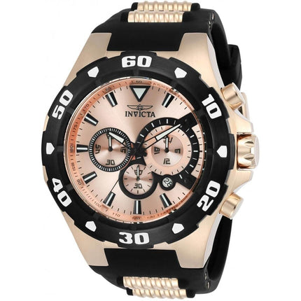 Invicta Men's Chronograph Watch - Pro Diver Rose Gold Tone Dial Strap | 24683 ,