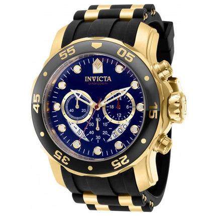 Invicta Men's Chronograph Watch - Pro Diver Scuba Black and Yellow Gold Strap | 37229 ,