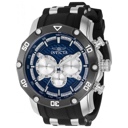 Invicta Men's Chronograph Watch - Pro Diver Silver Tone and Blue Dial Strap | 37720 ,
