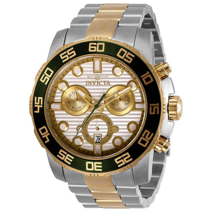 Invicta Men's Chronograph Watch - Pro Diver Silver Tone Dial Two Tone Bracelet | 31291 ,