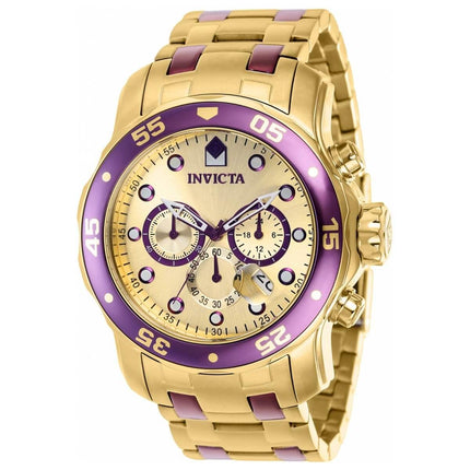 Invicta Men's Chronograph Watch - Pro Diver Yellow Gold and Purple Bracelet | 37692 ,