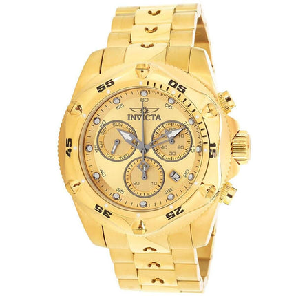 Invicta Men's Chronograph Watch - Pro Diver Yellow Gold Plated Bracelet | 31607 ,