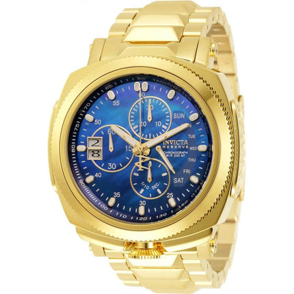 Invicta Men's Chronograph Watch - Reserve Blue Dial Yellow Gold Bracelet | 30840 ,