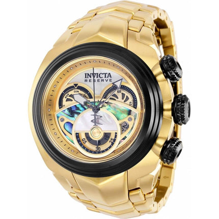Invicta Men's Chronograph Watch - Reserve S1 Black Bezel Yellow Gold Bracelet | 38867 ,