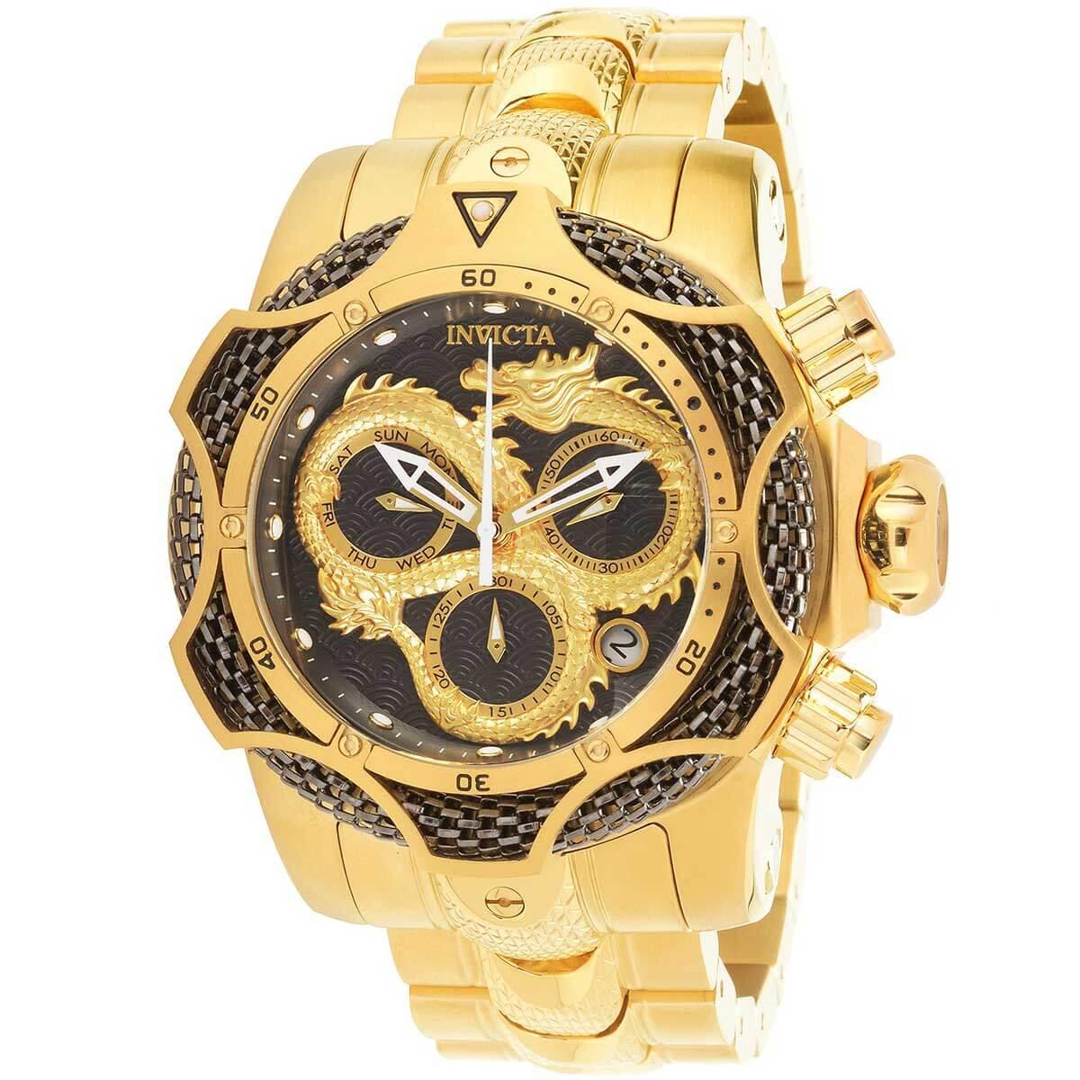 Invicta Men's Chronograph Watch - Reserve Venom Yellow Gold