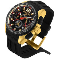 Invicta Men's Chronograph Watch - S1 Rally Black Dial Yellow Gold Case Strap | 33629 ,