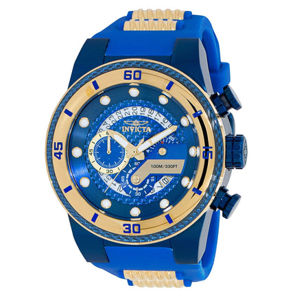 Invicta Men's Chronograph Watch - S1 Rally Quartz Gold and Blue Dial Strap | 40765 ,
