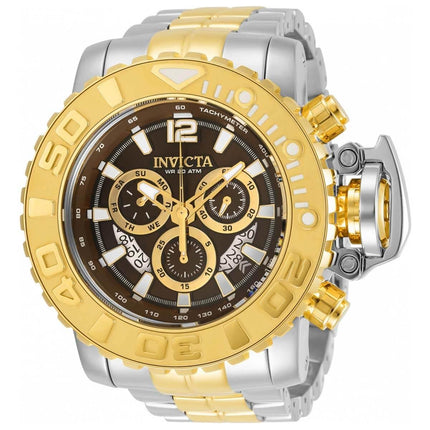 Invicta Men's Chronograph Watch - Sea Hunter Black and Gold Dial Bracelet | 31430 ,
