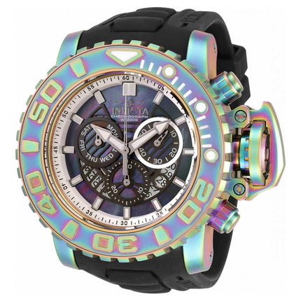 Invicta Men's Chronograph Watch - Sea Hunter Iridescent Case Black MOP Dial | 34726 ,