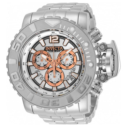 Invicta Men's Chronograph Watch - Sea Hunter Quartz Silver Steel Bracelet | 31426 ,