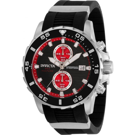 Invicta Men's Chronograph Watch - Sea Vulture Quartz Black and Red Dial Strap | 35034 ,