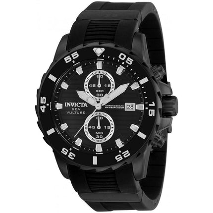 Invicta Men's Chronograph Watch - Sea Vulture Quartz Black Leather Strap | 35037 ,