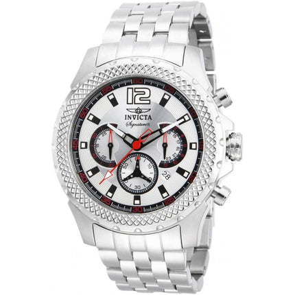 Invicta Men's Chronograph Watch - Signature Silver Tone Dial Bracelet | 7457 ,