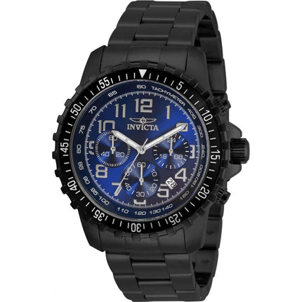 Invicta Men's Chronograph Watch - Specialty Black Bezel Blue Dial Bracelet | 30795 ,
