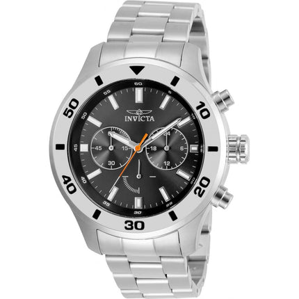 Invicta Men's Chronograph Watch - Specialty Black Dial Silver Tone Bracelet | 28877 ,