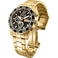 Invicta Men's Chronograph Watch - Specialty Black Dial Yellow Gold Bracelet | 30697 ,