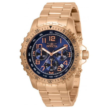 Invicta Men's Chronograph Watch - Specialty Blue Dial Rose Gold Bracelet | 32315 ,