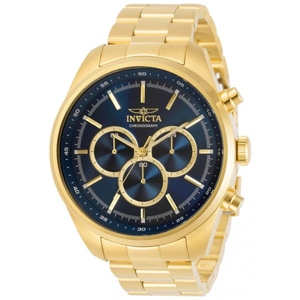Invicta Men's Chronograph Watch - Specialty Blue Dial Yellow Gold Bracelet | 30979 ,