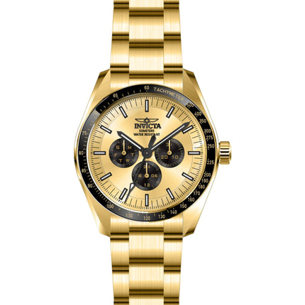 Invicta Men's Chronograph Watch - Specialty Gold Tone and Black Dial Bracelet | 45965 ,