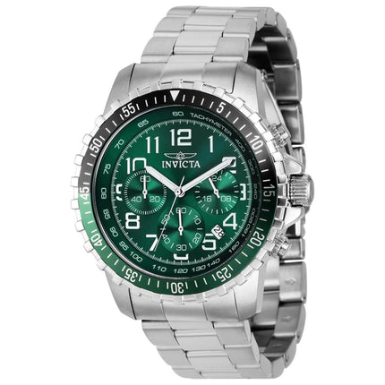 Invicta Men's Chronograph Watch - Specialty Green Dial Silver Tone Bracelet | 39126 ,