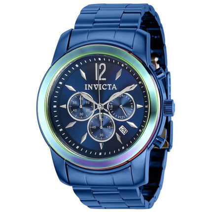 Invicta Men's Chronograph Watch - Specialty Iridescent Bezel Blue Bracelet | 40494 ,