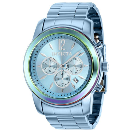 Invicta Men's Chronograph Watch - Specialty Iridescent Bezel Ice Blue Bracelet | 40496 ,