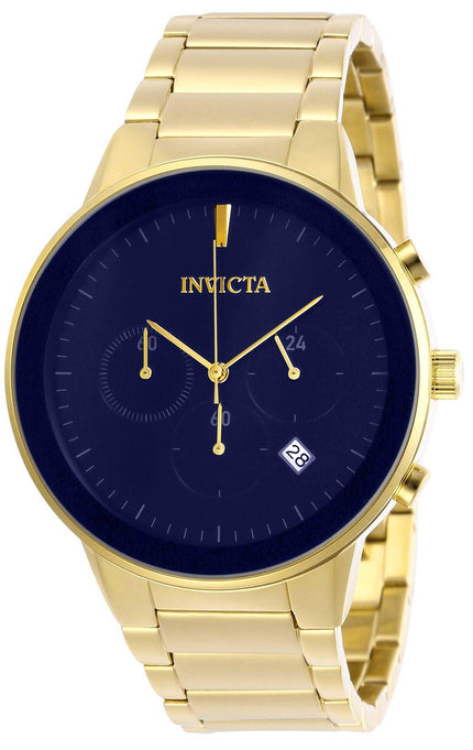 Invicta Men's Chronograph Watch - Specialty Quartz Blue Dial Yellow Gold Steel | 29482 ,
