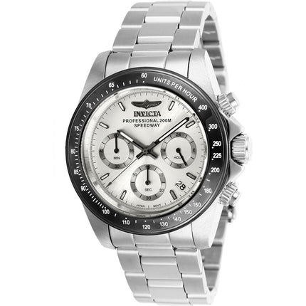 Invicta Men's Chronograph Watch - Speedway Black Bezel Silver Tone Dial | 26111 ,
