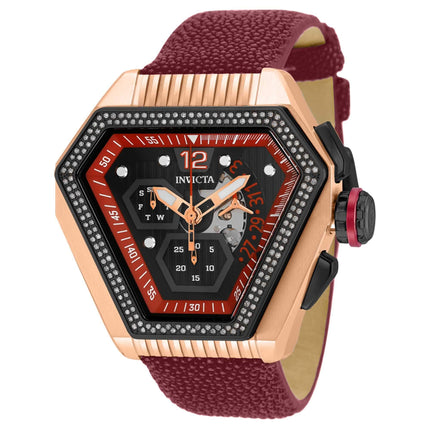 Invicta Men's Chronograph Watch - Speedway Black Dial Red Stingray Strap | 35303 ,