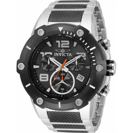 Invicta Men's Chronograph Watch - Speedway Black Dial Two Tone Steel Bracelet | 33283 ,