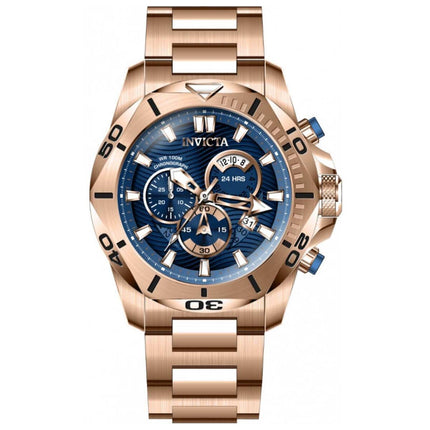 Invicta Men's Chronograph Watch - Speedway Blue and Rose Dial Steel Bracelet | 32275 ,