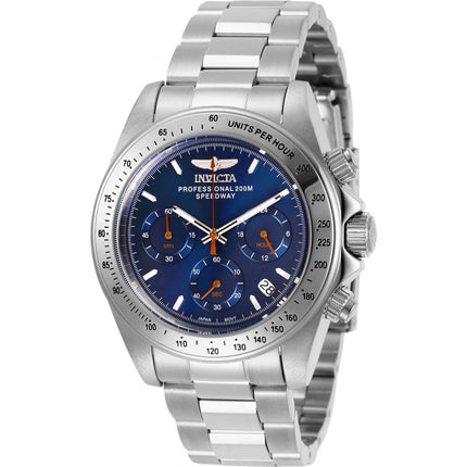 Invicta Men's Chronograph Watch - Speedway Blue Dial Silver Tone Bracelet | 27770 ,