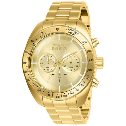 Invicta Men's Chronograph Watch - Speedway Gold Dial Yellow Gold Bracelet | 28905 ,