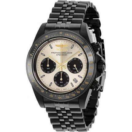 Invicta Men's Chronograph Watch - Speedway Quartz Black and Gold Dial Steel | 36738 ,