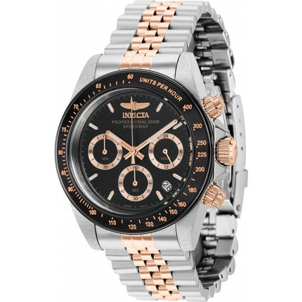 Invicta Men's Chronograph Watch - Speedway Quartz Black and Rose Gold Dial | 36740 ,