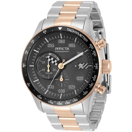 Invicta Men's Chronograph Watch - Speedway Quartz Black Dial Two Tone Bracelet | 34057 ,