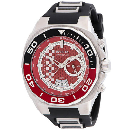 Invicta Men's Chronograph Watch - Speedway Quartz Red and Silver Dial Strap | 33191 ,
