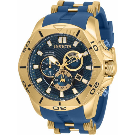 Invicta Men's Chronograph Watch - Speedway Quartz Yellow Gold and Blue Strap | 32259 ,