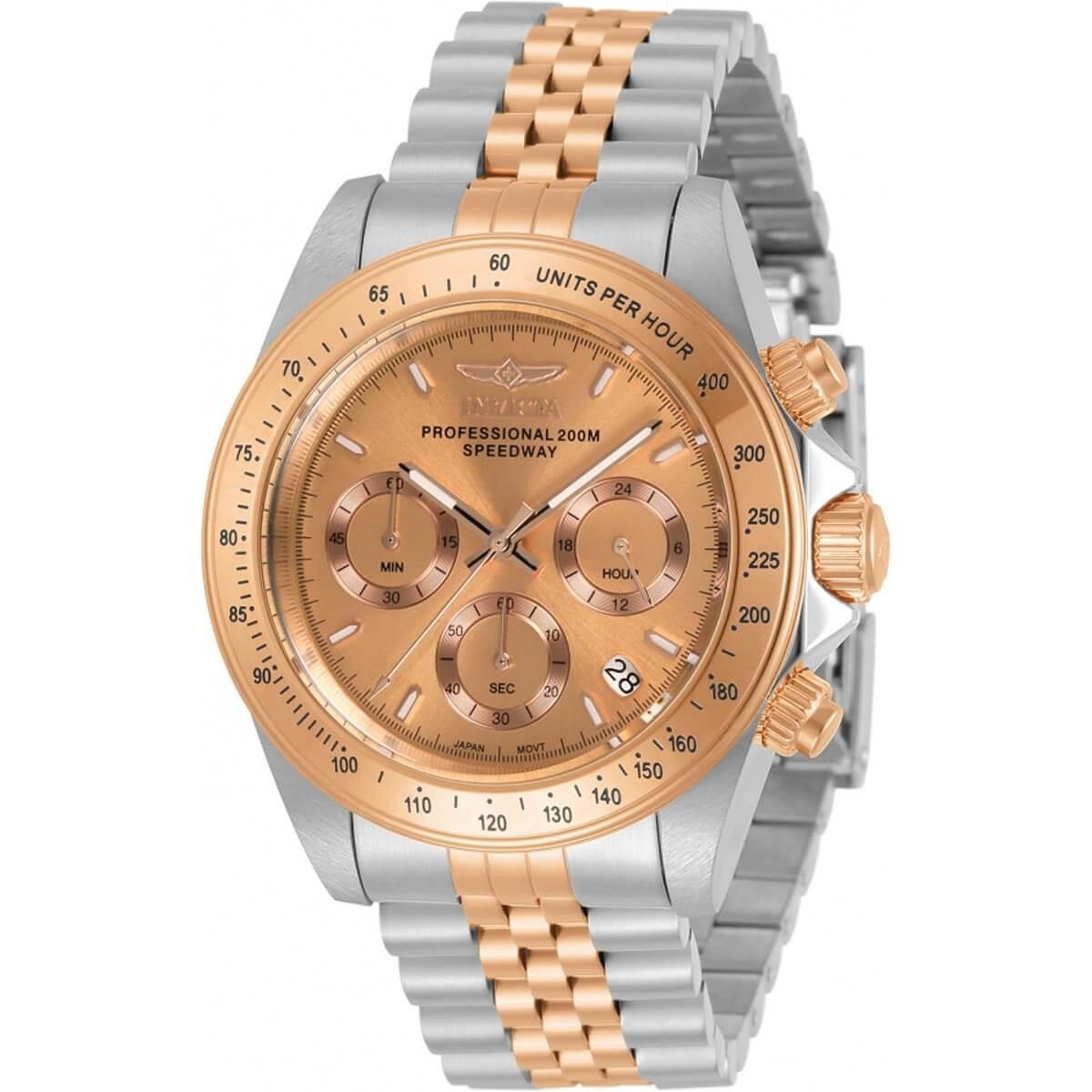Invicta Men's Chronograph Watch Speedway Rose Gold Dial