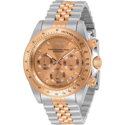 Invicta Men's Chronograph Watch - Speedway Rose Gold Dial Two Tone Bracelet | 30994 ,