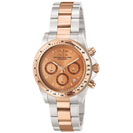 Invicta Men's Chronograph Watch - Speedway Rose Gold Dial Two Tone Rose Gold Steel ,
