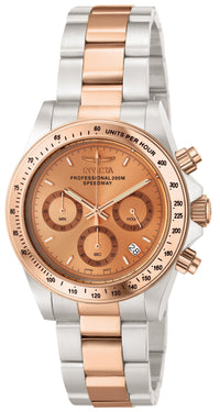 Invicta Men's Chronograph Watch - Speedway Rose Gold Dial Two Tone Rose Gold Steel ,