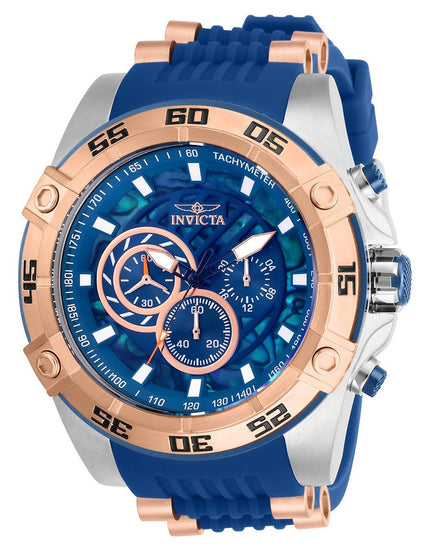 Invicta Men's Chronograph Watch - Speedway Rotating Bezel Blue Dial Strap | 27255 ,
