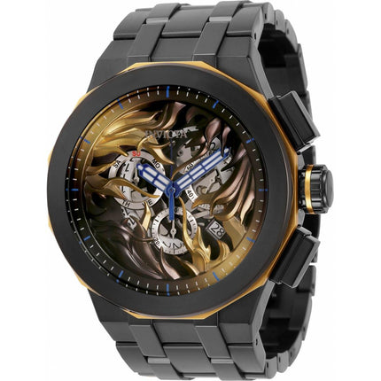 Invicta Men's Chronograph Watch - Speedway Semi-Skeleton Dial Black Steel | 34873 ,
