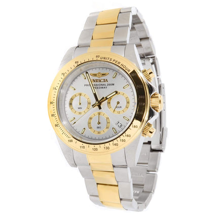 Invicta Men's Chronograph Watch - Speedway Silver Tone Dial Two Tone Case | 37170 ,