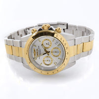 Invicta Men's Chronograph Watch - Speedway Silver Tone Dial Two Tone Case | 37170 ,